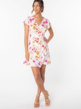 Making Moves Mini Wrap Dress